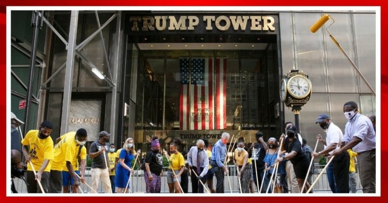 Protesters Go After BLM Mural Outside Trump Tower – This Time They Just Dumped A Van-Load Of Tar On It